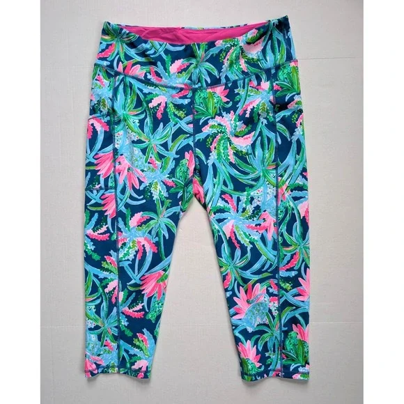 Lilly Pultizer Luxletic Leggings Womens XXL Sweet Escape Weekender 004682 Style - Picture 1 of 9